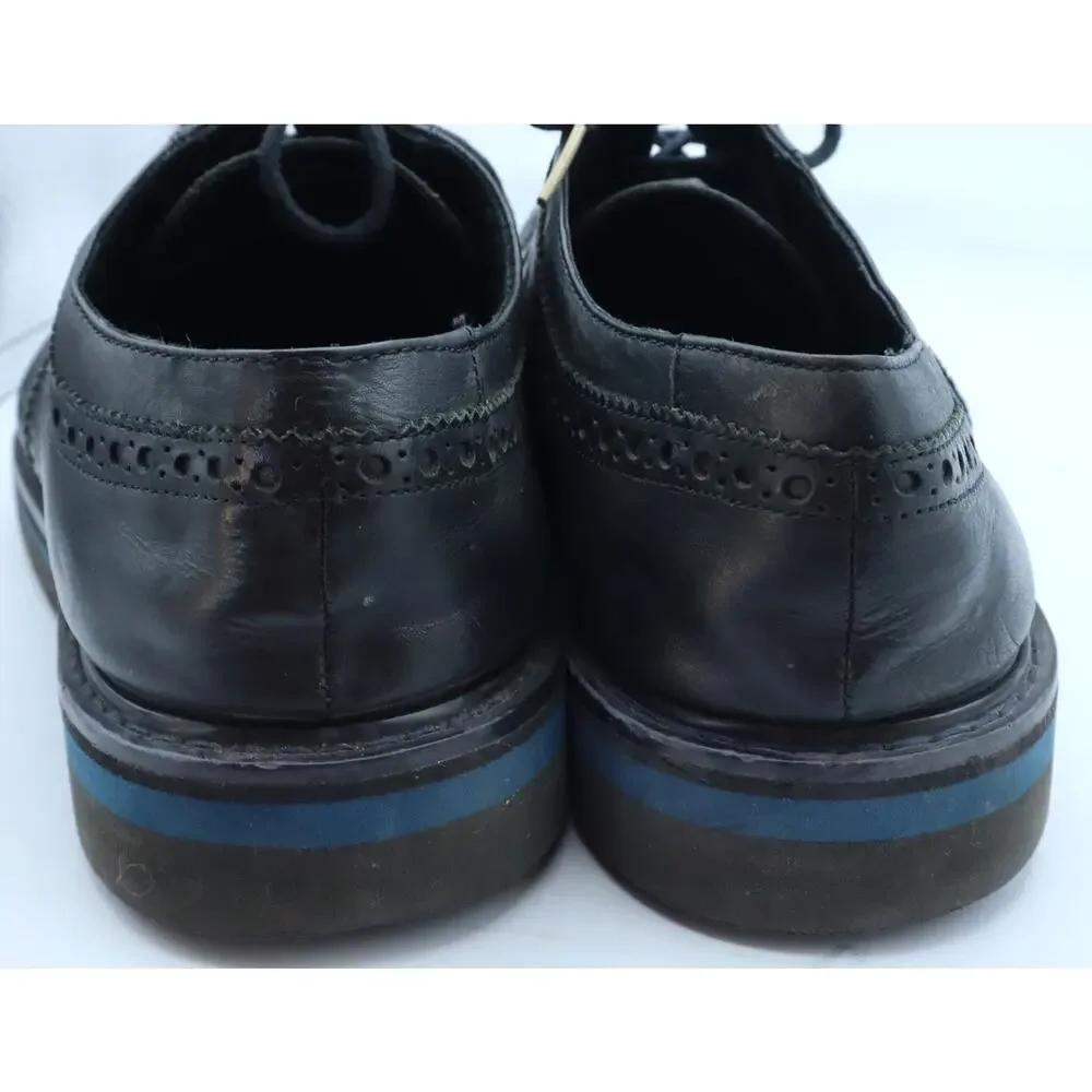 Studio Belvedere Shoes Mens 12 Luis Black Leather Wingtip Oxfords Lace Up Brazil